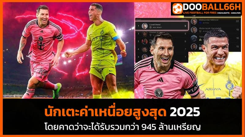 นักเตะค่าเหนื่อยสูงสุด 2025